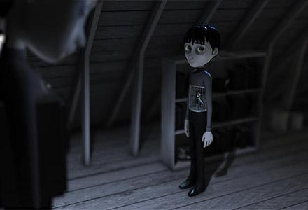 Image of a scene from Flight of the Soul, animated short by Caitlin Izinna.